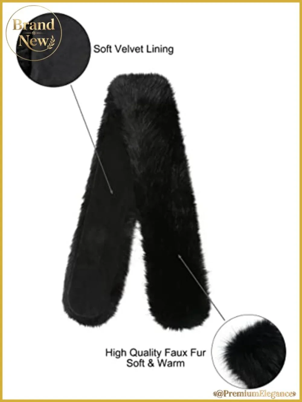 Faux Fur Collar Scarf Wrap Winter Neck Warmer for Women